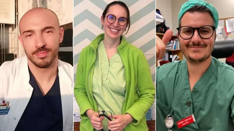 Alejandro, Nicole y Guillermo, tre spanske læger i udlandet